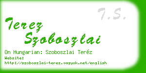 terez szoboszlai business card